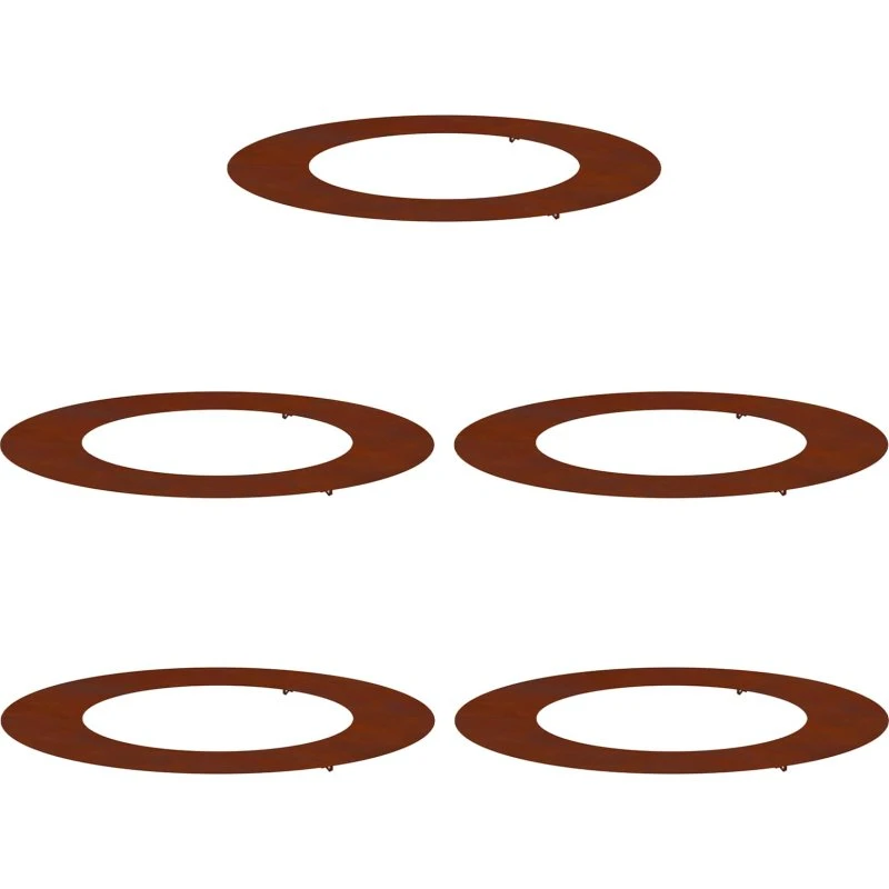 Træring i cortenstål 5 stk Ø50/80 cm - Brun