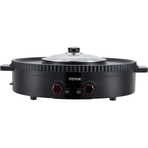 2-i-1 Elektrisk Hot Pot med Grill, 42x16 cm, Non-stick