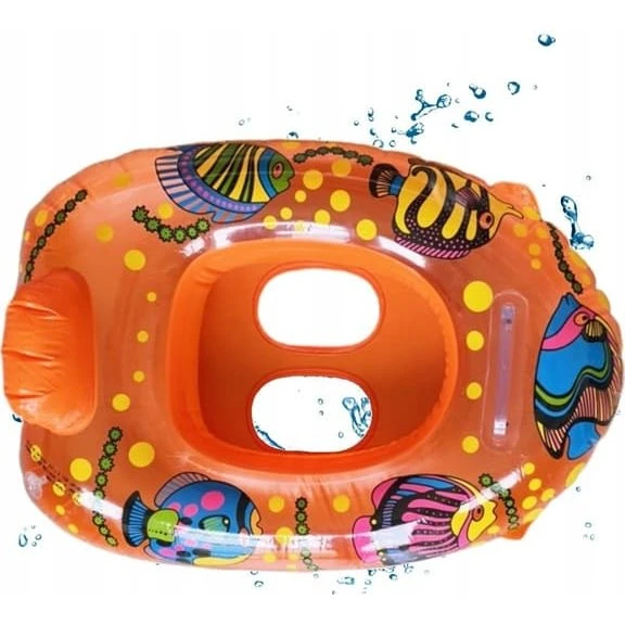 Oppustbar ring med babysæde - Orange