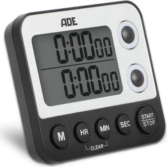 ADE Køkken Elektronisk Timer - Sort, 2 uafhængige målinger