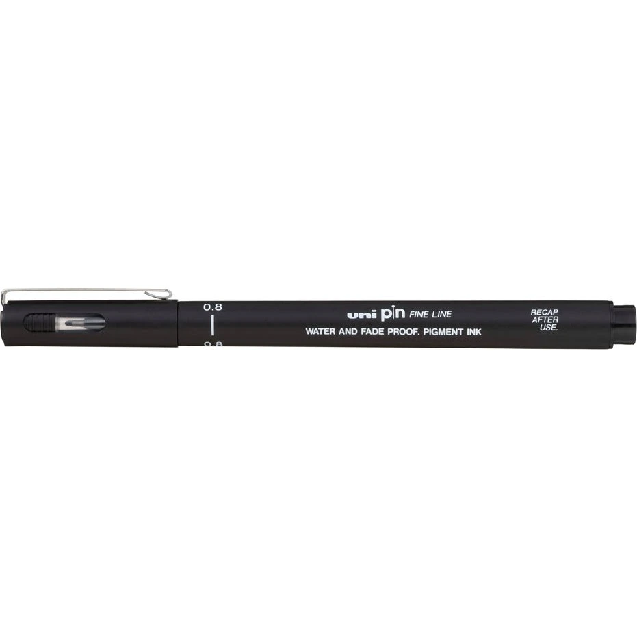 Uni Pin 200 Drawingpen sort 0,8 mm syrefri