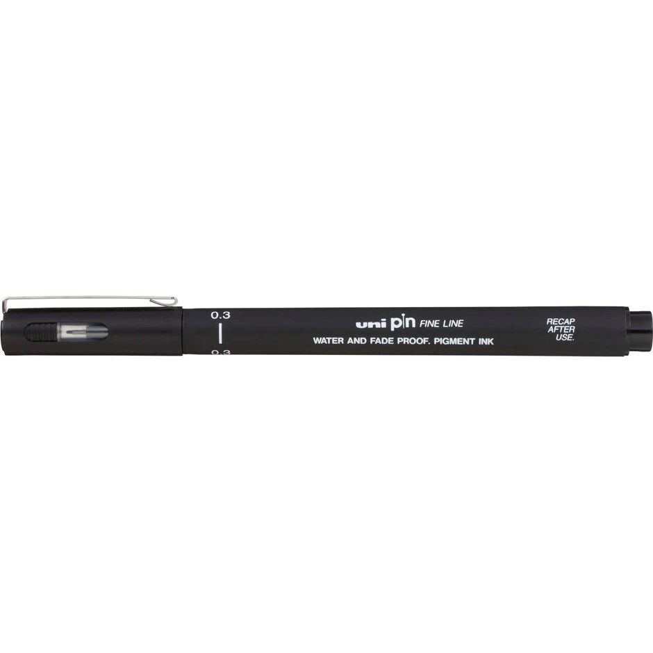 Uni Pin 200 Drawingpen sort 0,3 mm syrefri