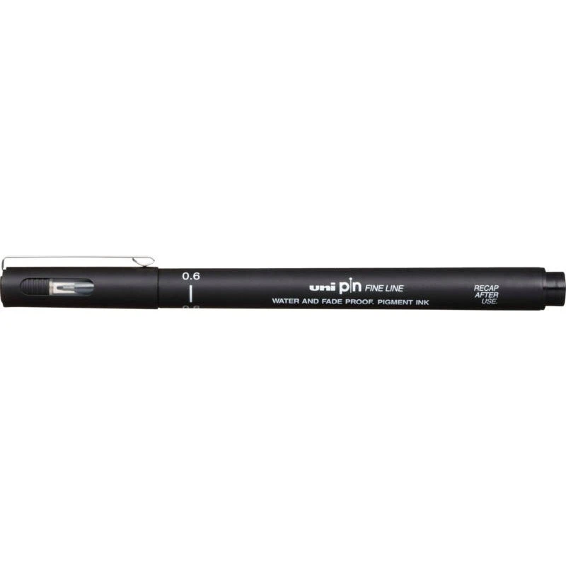 Uni Pin 200 Drawingpen sort 0,6 mm