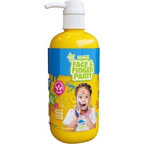 Natural Face & Finger Paint Gul 1000ml med pumpe