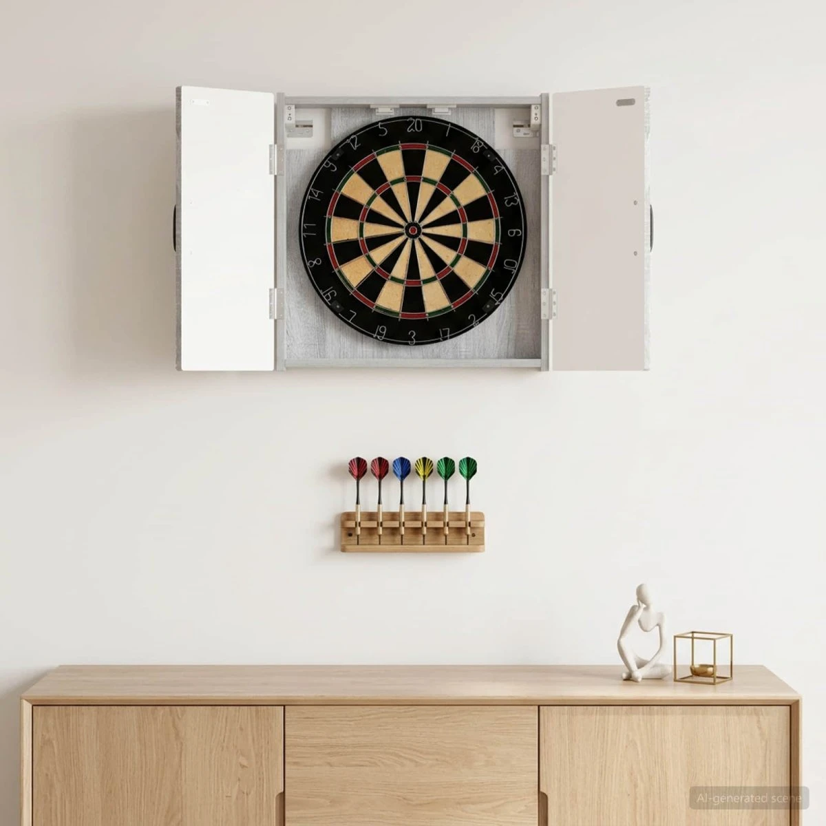 vidaXL Dartboard Skab UTRECHT Grå Sonoma 52,5 x 53,5 cm