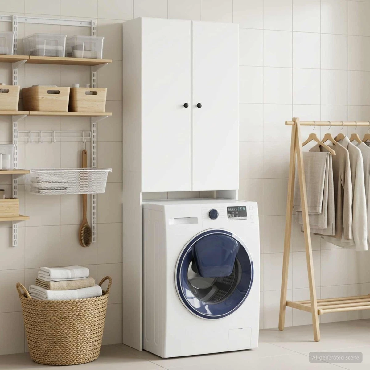 vidaXL Toilet skab BREDA Hvid 66 x 25,5 x 190 cm