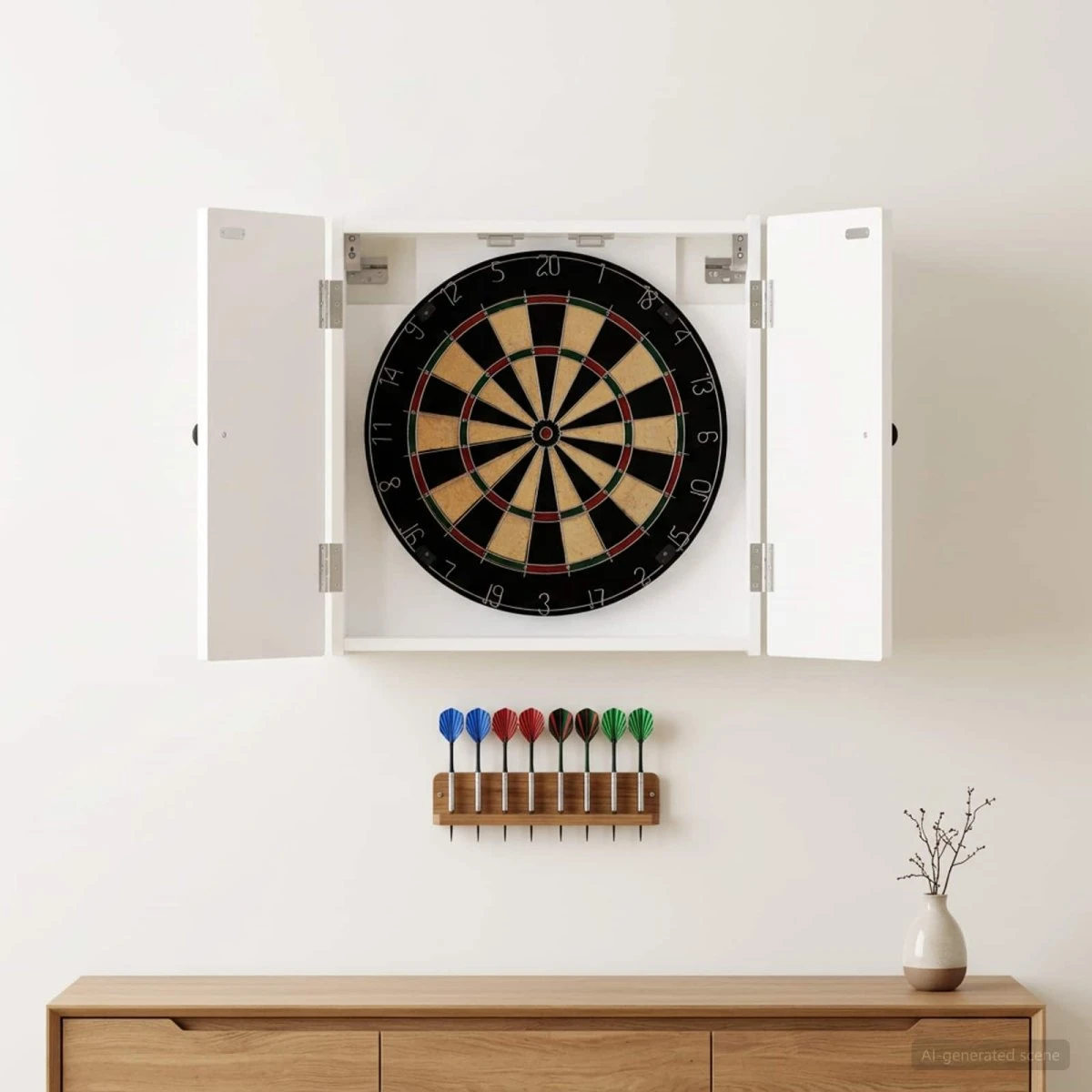 vidaXL Dartskab BREDA Hvid højglans 52,5 x 53,5 cm