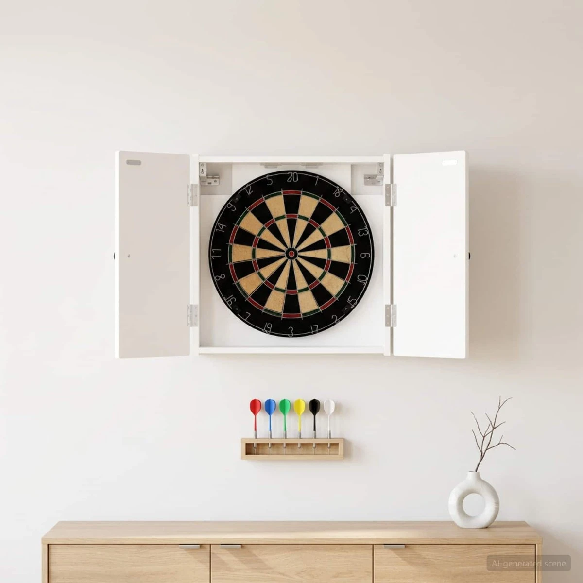 vidaXL Dartskab BREDA Hvid 52,5 x 53,5 cm