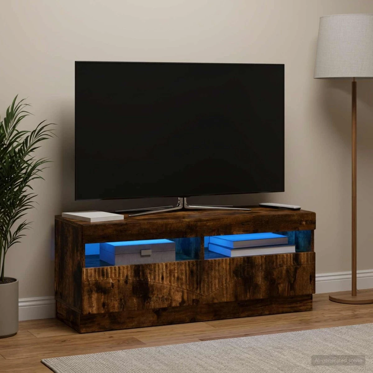 vidaXL LED TV-skab i røget eg