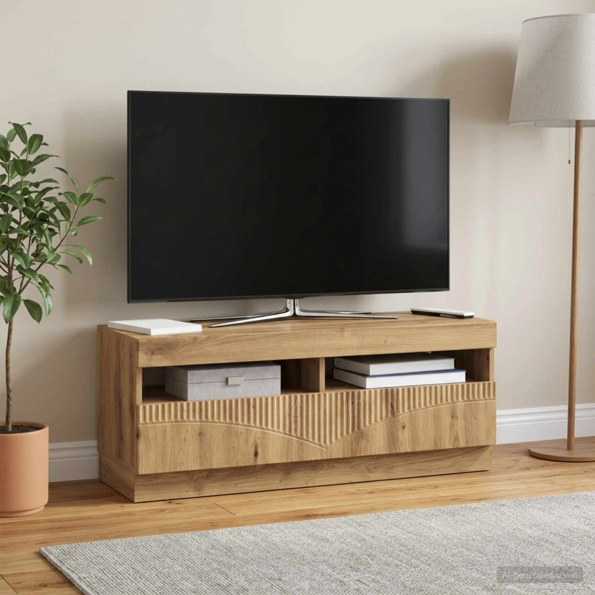 vidaXL LED TV-skab i Artisan-eg og konstrueret træ