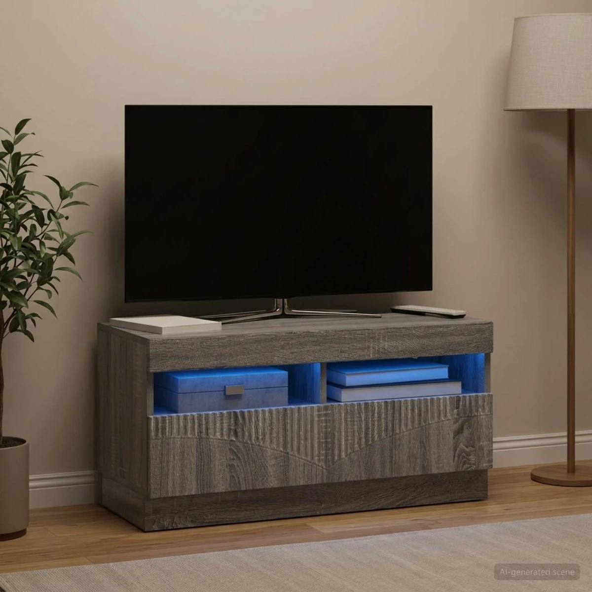 vidaXL LED TV-skab i Grå Sonoma - Konstrueret træ
