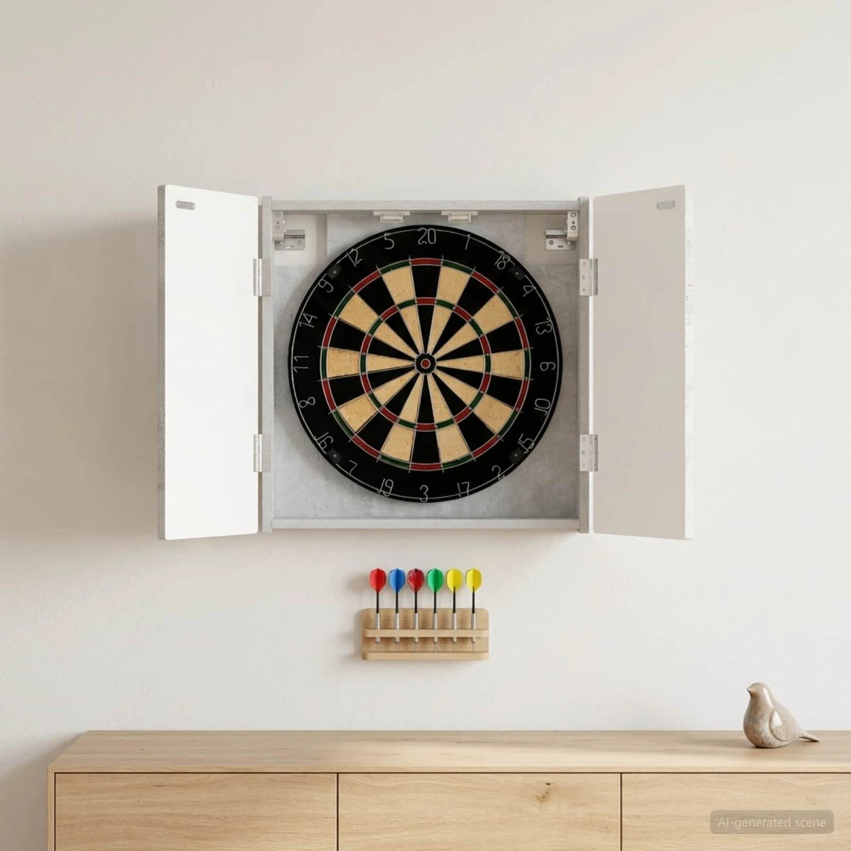 vidaXL Dartskab DELFT Betongrå 52,5 x 53,5 cm