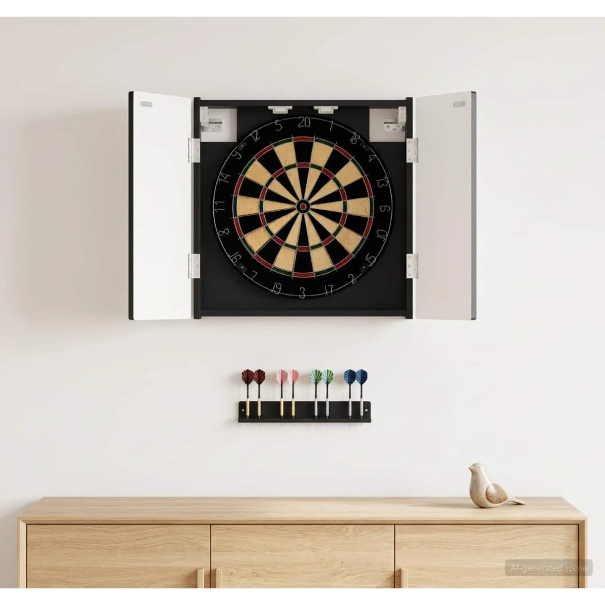 vidaXL Dartskab DELFT Sort, 52,5 x 53,5 cm