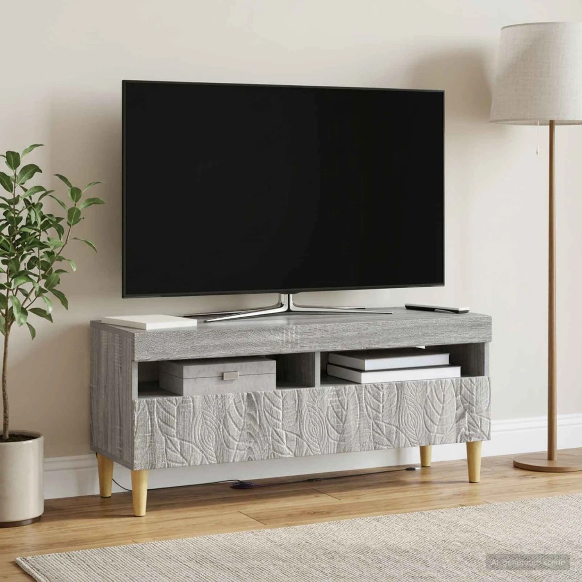vidaXL LED TV-skab i Grå Sonoma - Konstrueret træ