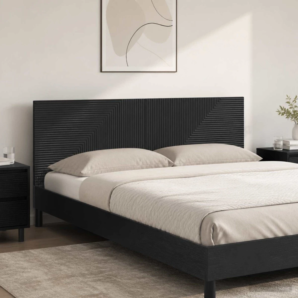 vidaXL HAARLEM Væghængt hovedgærde - Sort, 180x50 cm