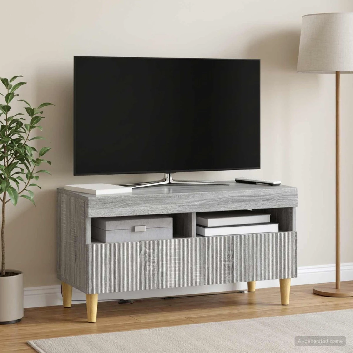 vidaXL ARNHEM LED TV-skab - 81x35x43 cm - Grå Sonoma