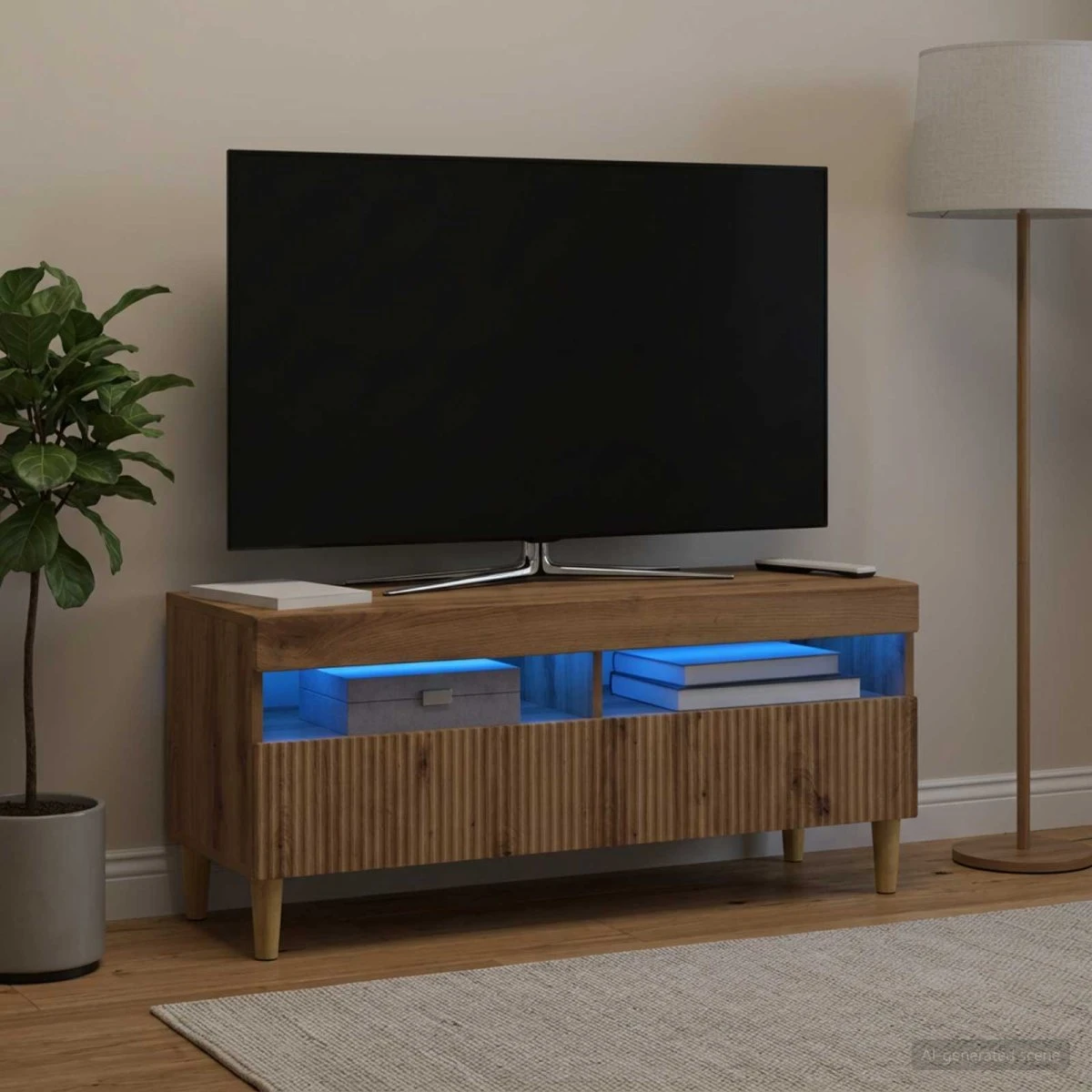 vidaXL LED TV-skab ARNHEM Artisan-eg 100 x 35 x 43 cm