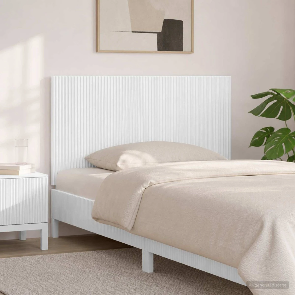 vidaXL ARNHEM Væghængt hovedgærde - Hvid højglans 100x50 cm