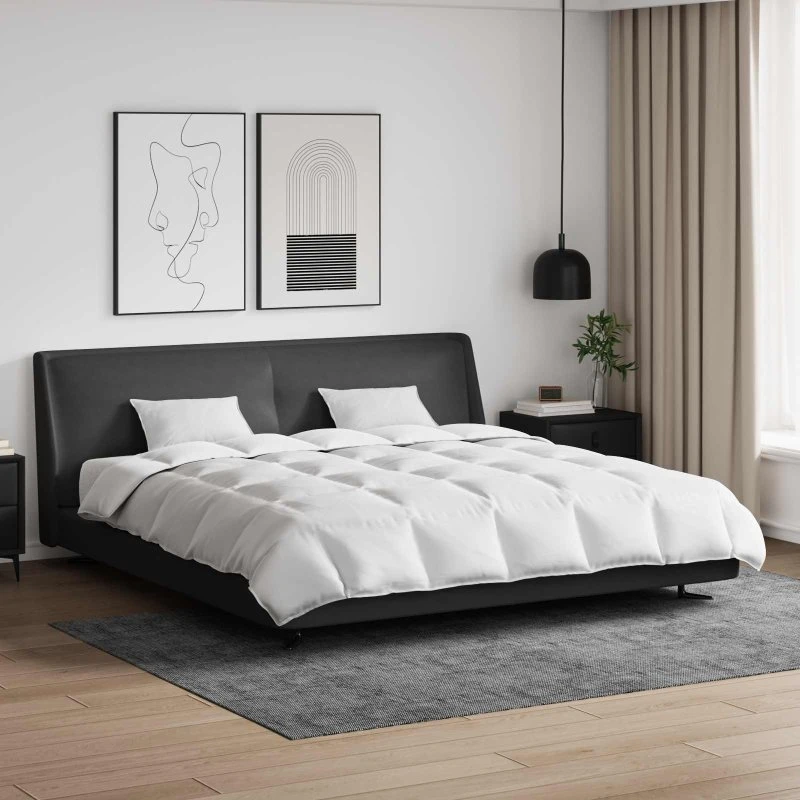 Dynebetræk sæt 3 dele hvid med dun/fjer - bomuld