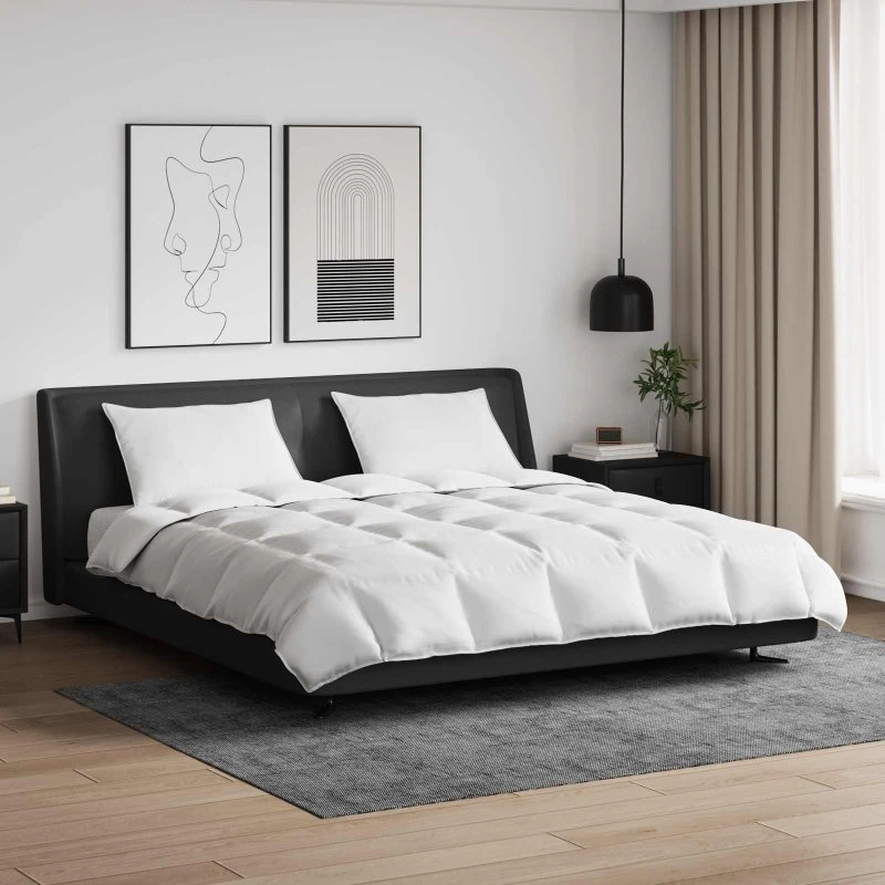 Dynebetrækssæt 3 dele Hvid - Bomuld & Dun/fjer