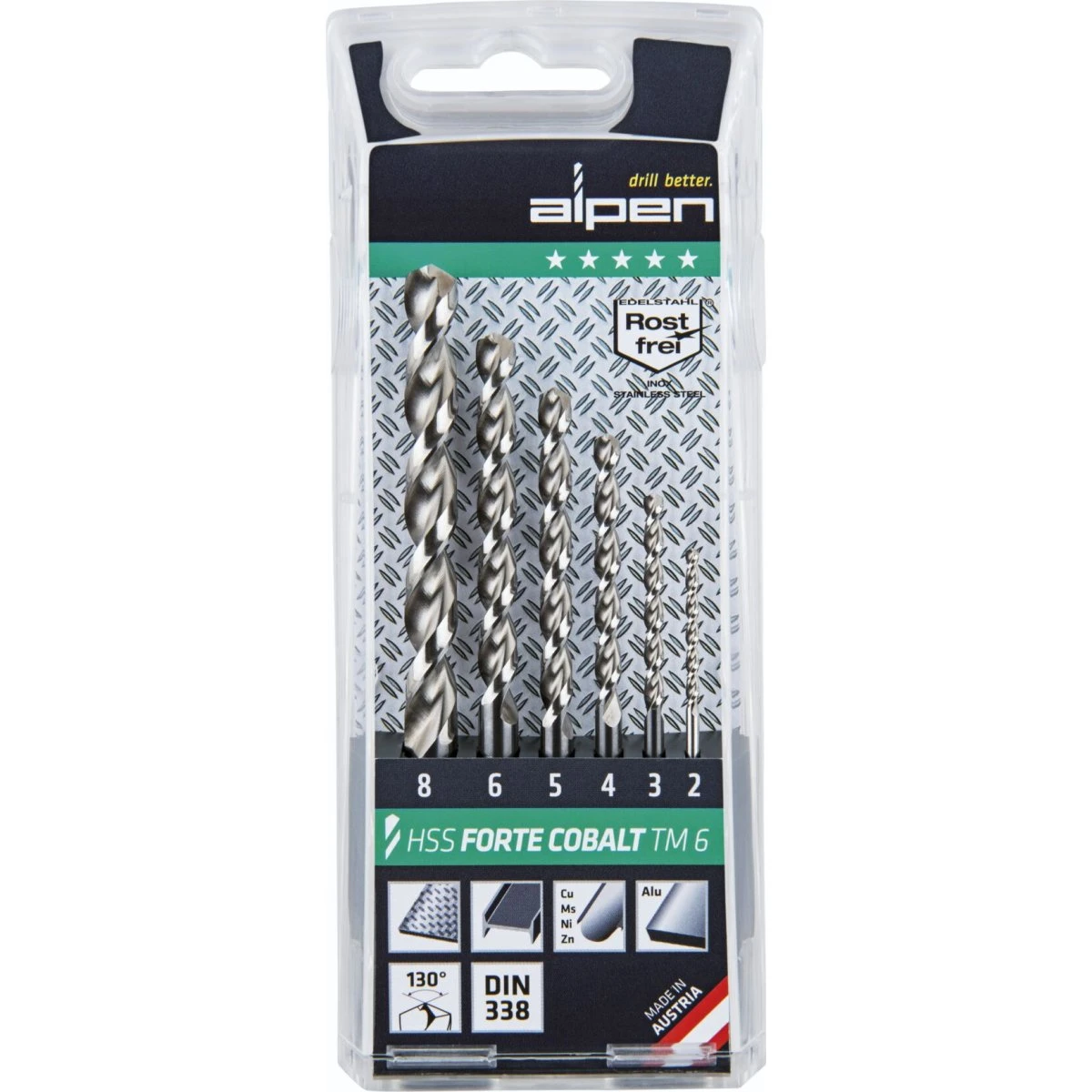 Alpen-Maykestag Cobalt HSS Forte TM 6 Borsæt