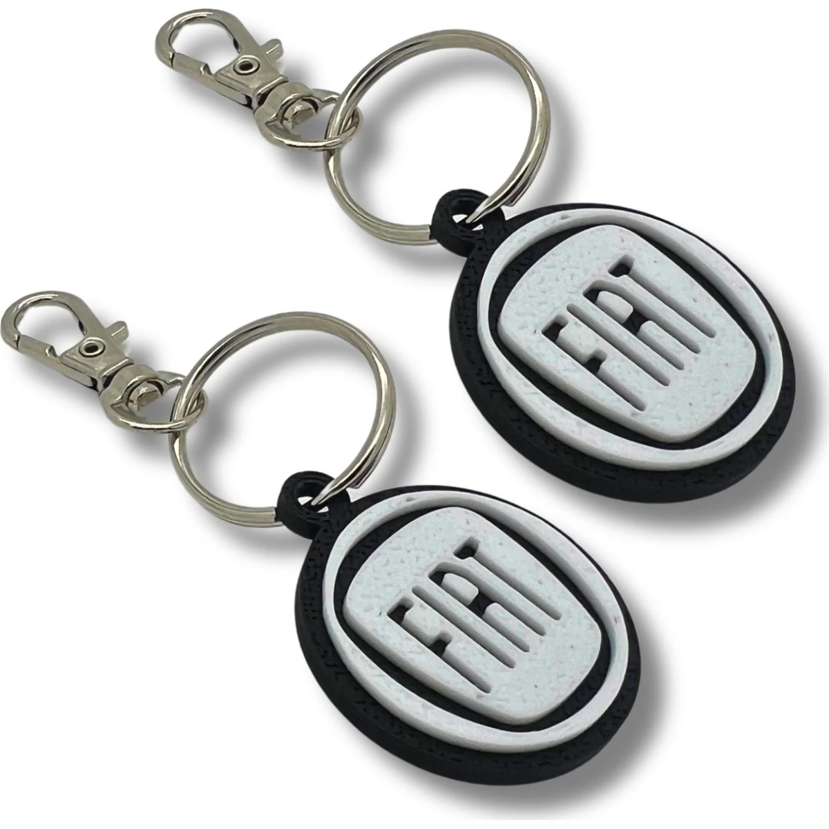 2x Clip On & Go Karabinhage Nøglering til Fiat