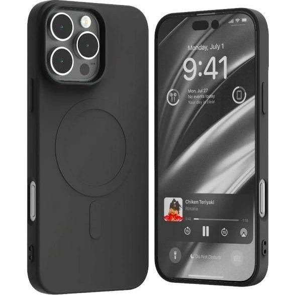 Mercury MagSafe Semi-Silikone Cover til iPhone 16 Pro Max - Sort