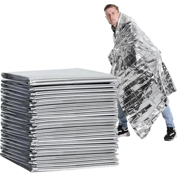 10 stk. Termiske Overlevelsesdækken, Sølv, 160×210 cm