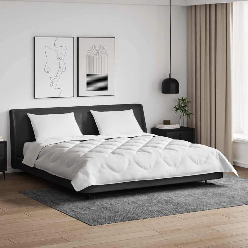 Årstidsdyne 3-del sæt i hvid microfiber (dyne + pude)