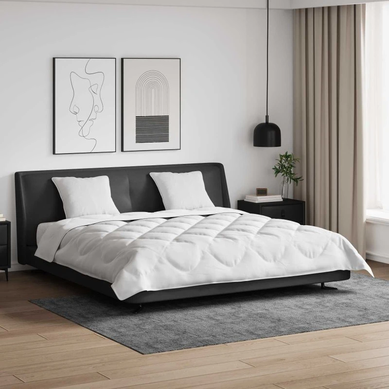 Dyne med 2 puder 3-del sæt i hvid microfiber