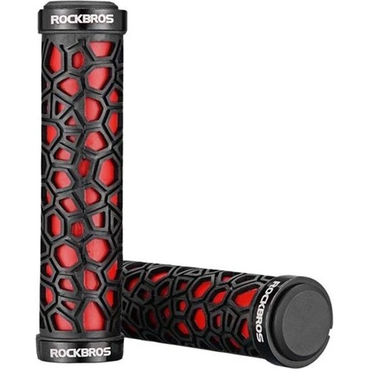Rockbros 2017-14ARD cykelgreb - sort og rød (22mm)