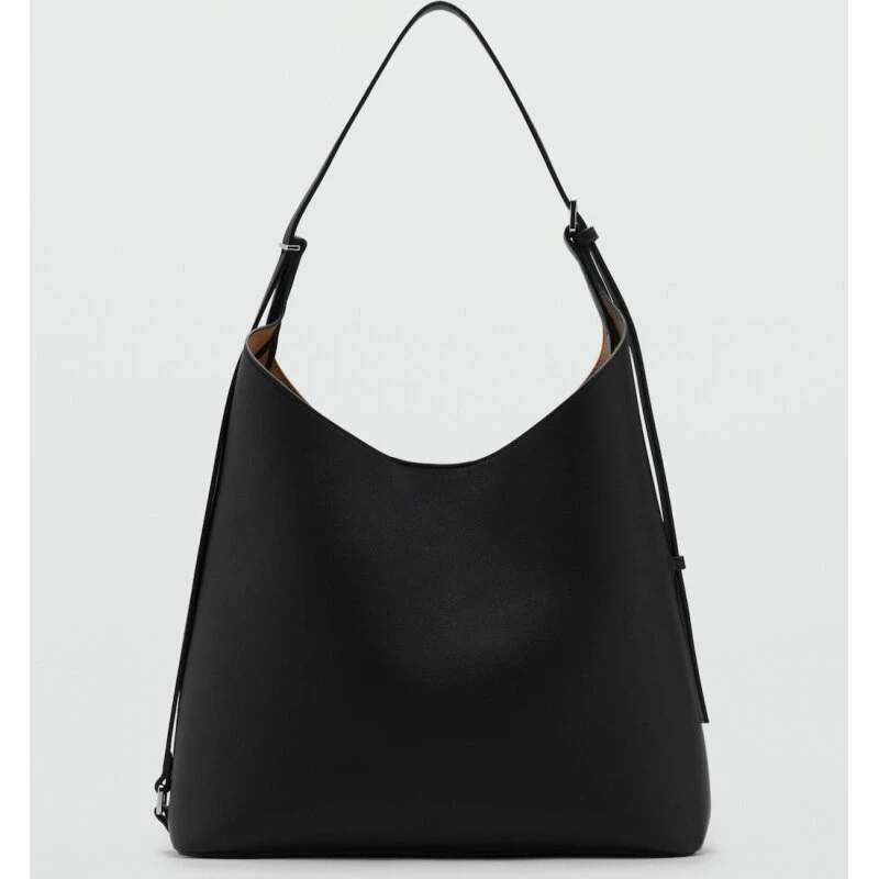 Mango SHOPPER WITH BUCKLE skuldertaske - sort