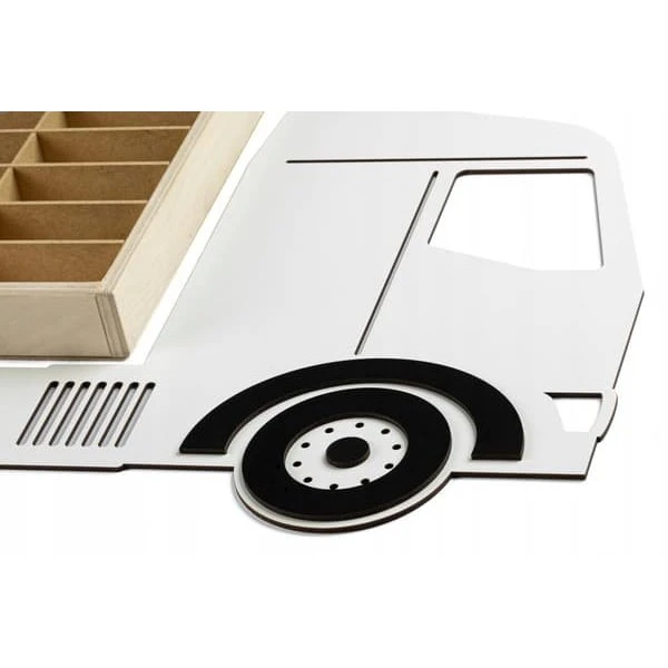 Træhylde til legetøjsbiler - 80 rum med Hot Wheels-hjul