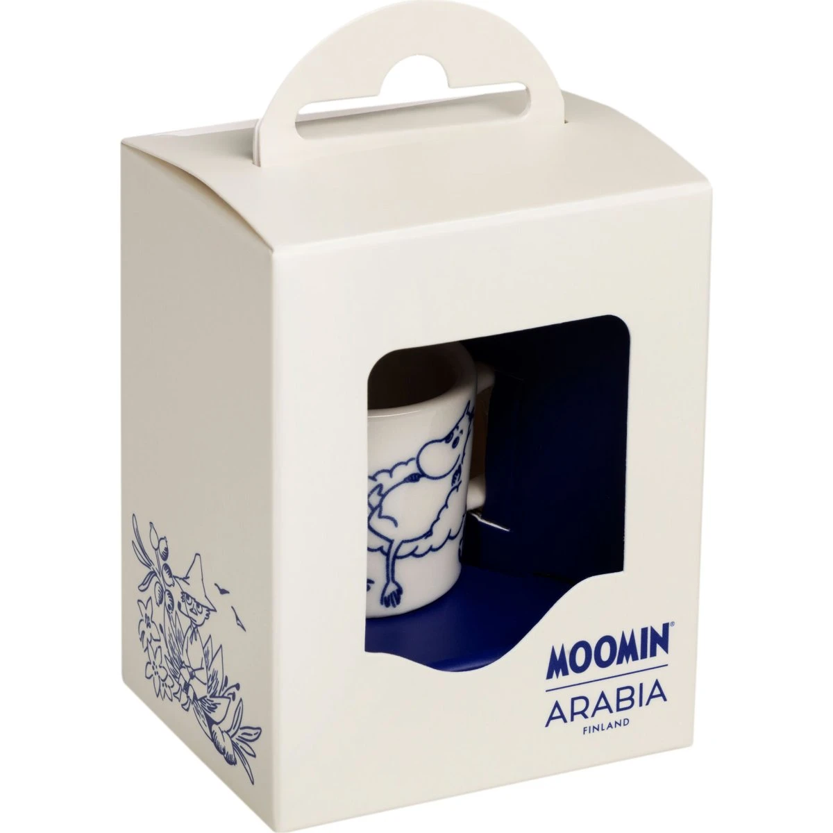 Arabia Moomin Haru minikrus, blå/hvid, 12 ml