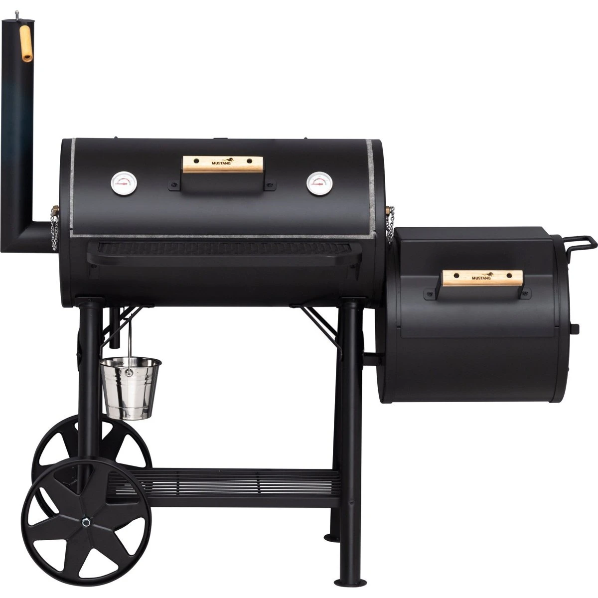 Mustang Georgia Kulgrill med røgefunktion og off-set smoker