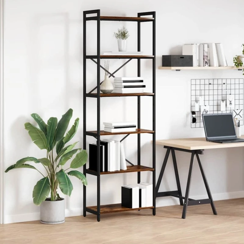 Bogreol Røget eg 40x30x85 cm – Industrielt konstrueret træ