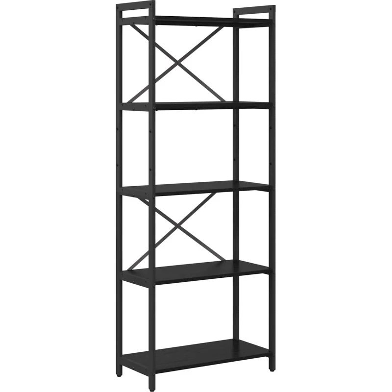 Bogreol i sort eg 60x30x155 cm (konstrueret træ)