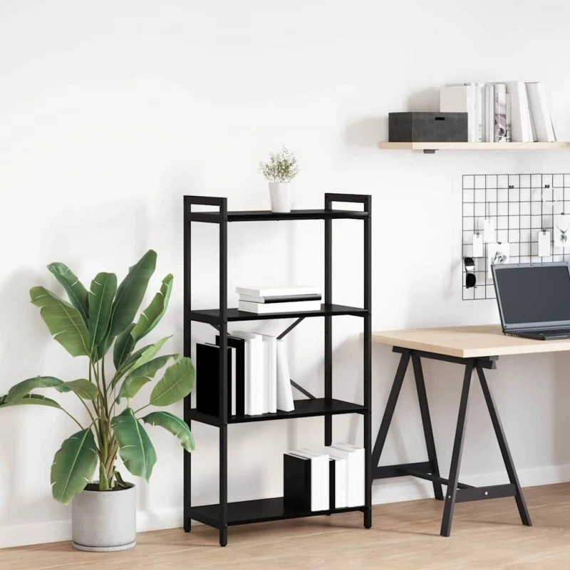 Bogreol i sort eg 40×30×85 cm – konstrueret træ