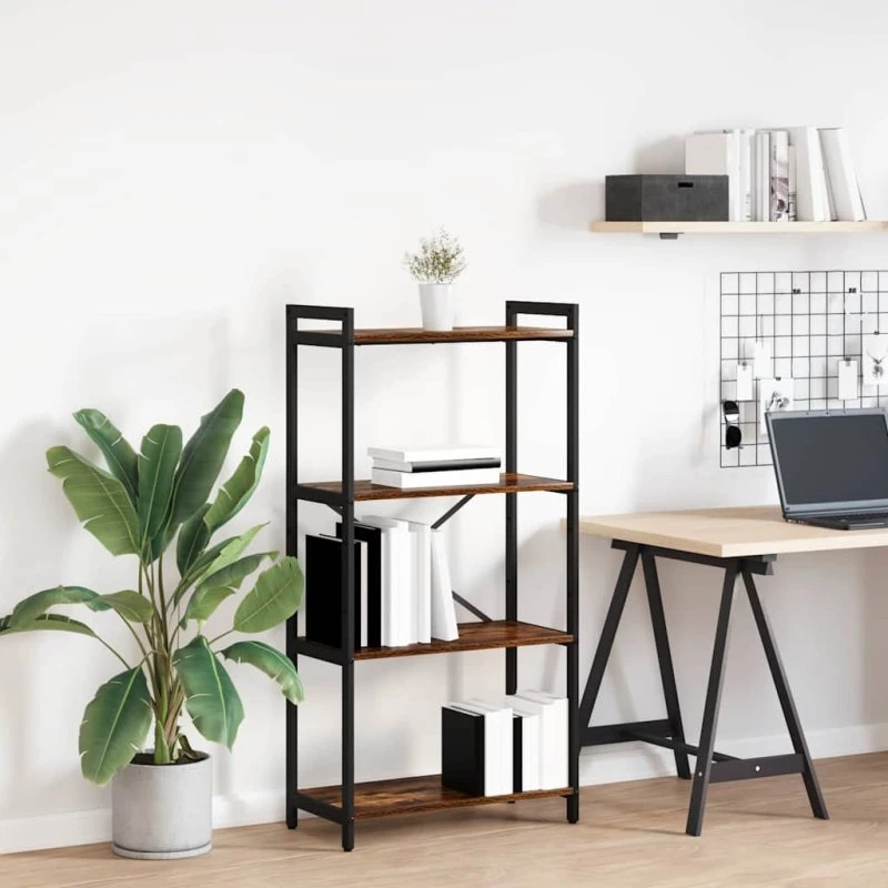 Bogreol Røget eg 40x30x85 cm – Industrielt konstrueret træ