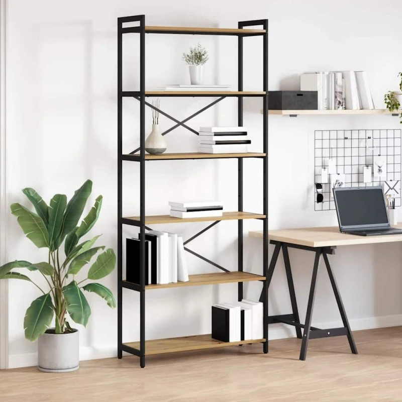 Bogreol Artisan i egetræ 40x30x85 cm