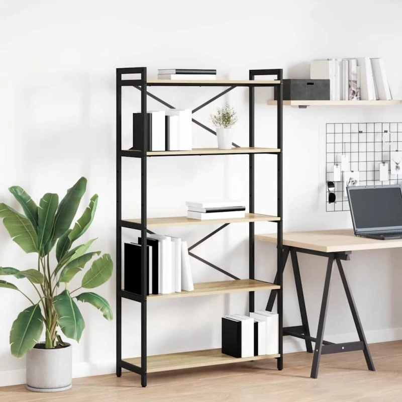 Bogreol Sonoma eg 80x30x155 cm – industrielt design