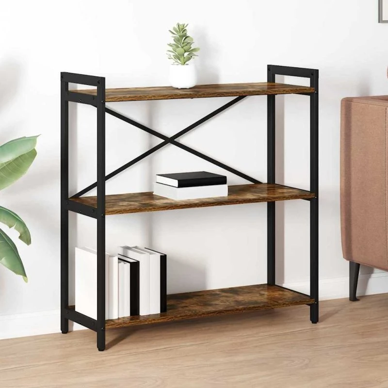 Bogreol røget eg 80×30×85 cm (konstrueret træ)