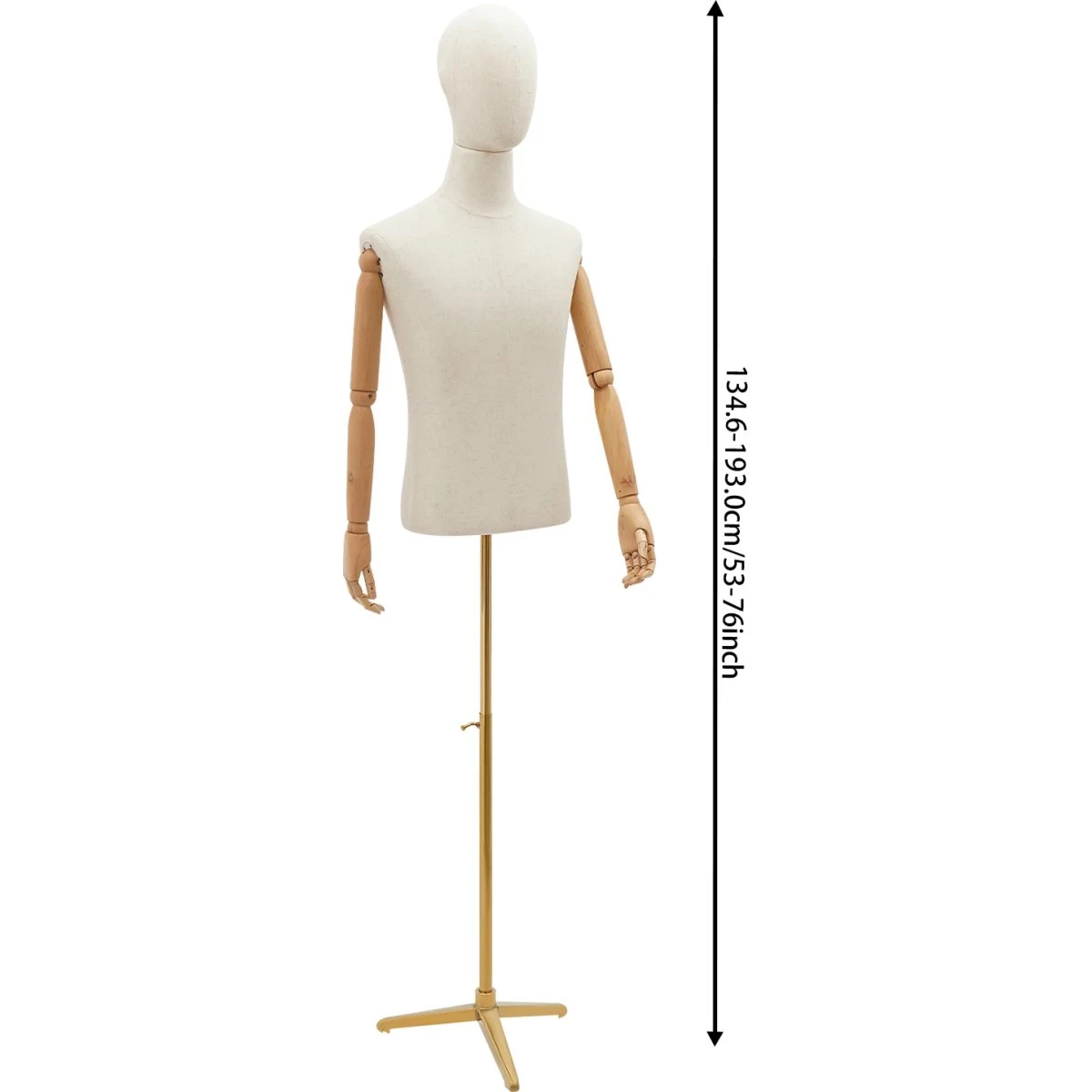 Herre mannequin fuldkrops prøvedukke, rød, str. M, 134–193 cm