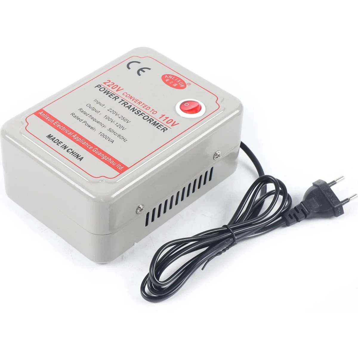 Spændingsomformer 1000W 110-220V Step-Up & Step-Down - Hvid