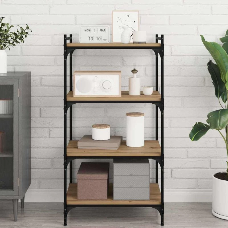 Boghyldebræt 4 stk 60x40 cm brun - konstrueret træ