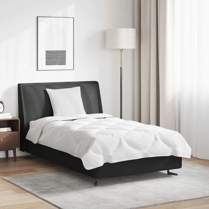 Dynebetræk sæt 2 dele i hvid mikrofiber - quiltet