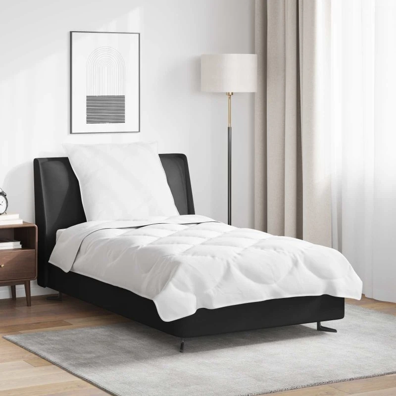 Dynebetræk sæt 2 dele i hvid mikrofiber (quiltet)