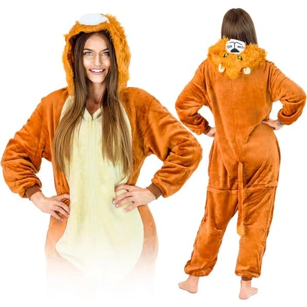 Løve Kigurumi Onesie - Blød Pyjamas Heldragt til Voksne (L)
