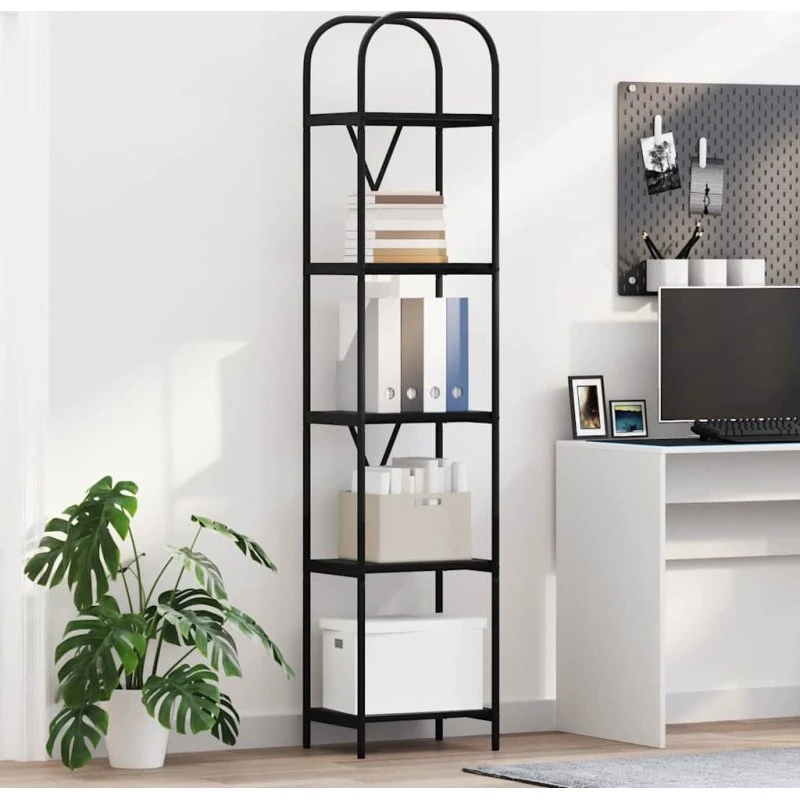 Bogreol Sort Eg 40x30x183 cm – Konstrueret træ