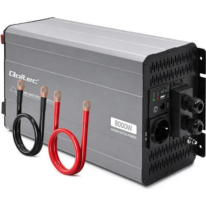 Qoltec Spændingsomformer Pure Sine Wave 12V til 230V 4000/8000W